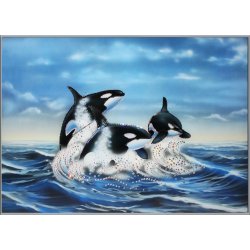 Картина Касатки c кристаллами Swarovski