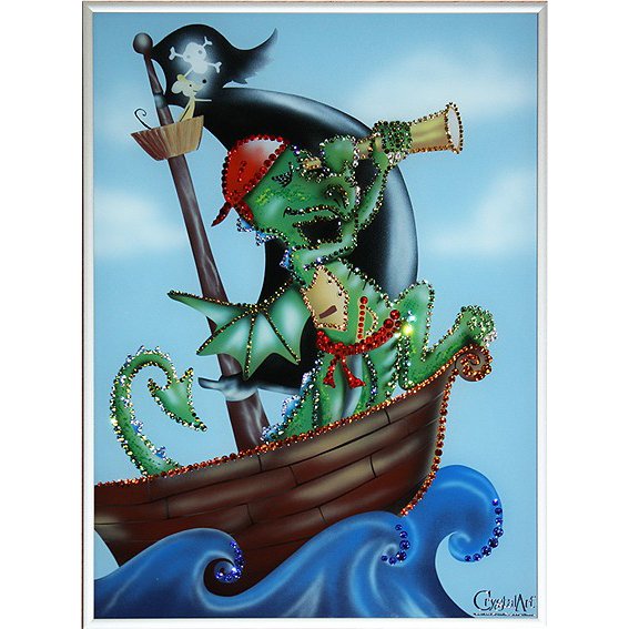Картина Дракон-пират c кристаллами Swarovski