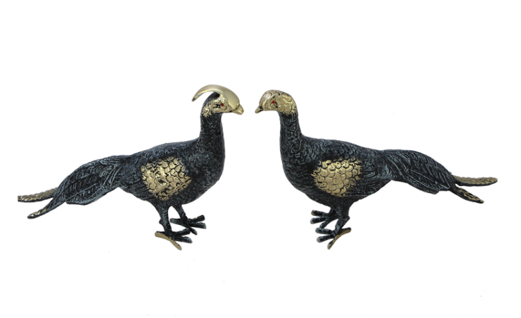 Статуэтка из бронзы Пара синих павлинов Bello De Bronze BP-12001-P