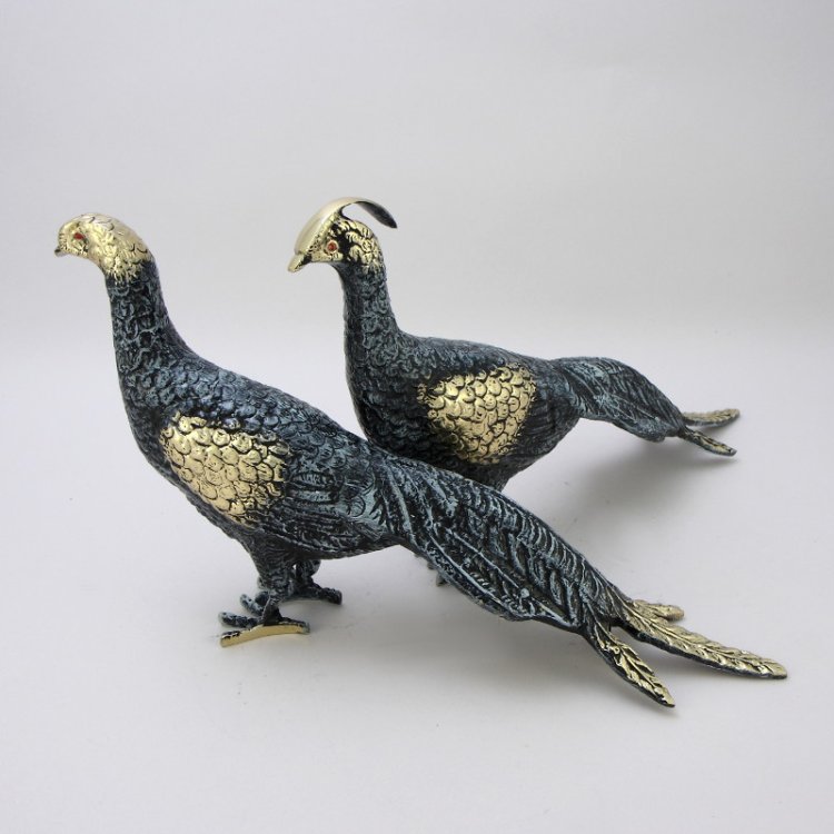 Статуэтка из бронзы Пара синих павлинов Bello De Bronze BP-12001-P, оборотная сторона