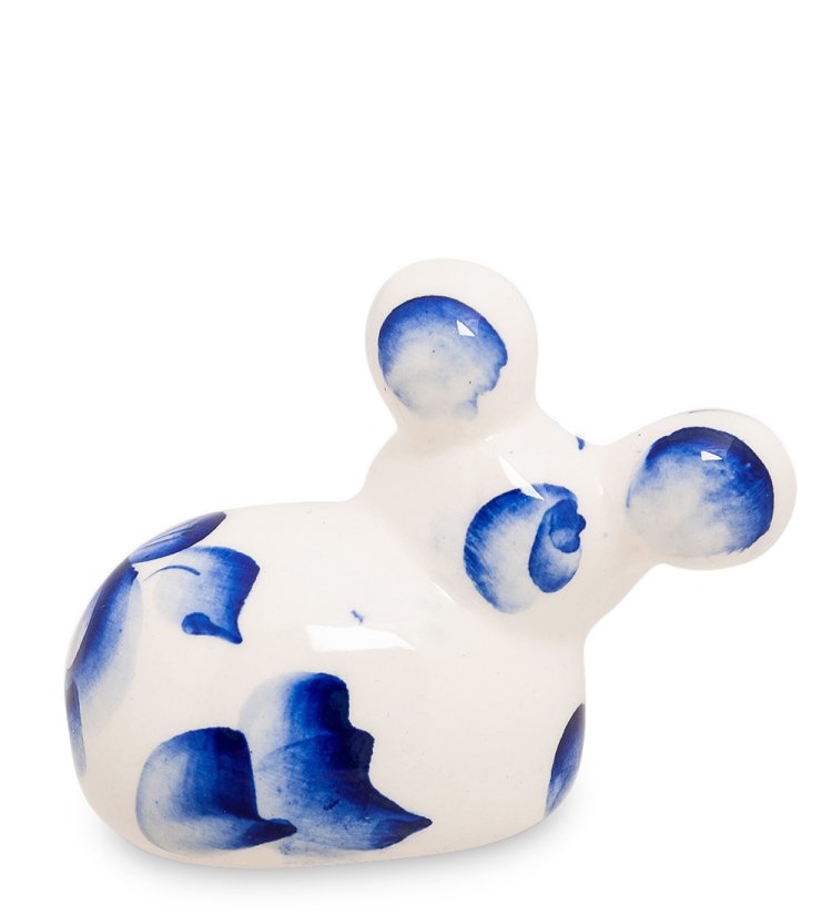 Фигурка ушастый Мышонок Голубая гжель ГЛ-321, фотография со спины