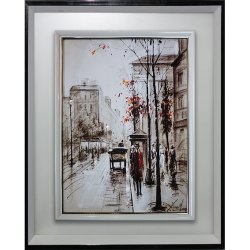 Картина Прогулка по Лондону c кристаллами Swarovski без стекла