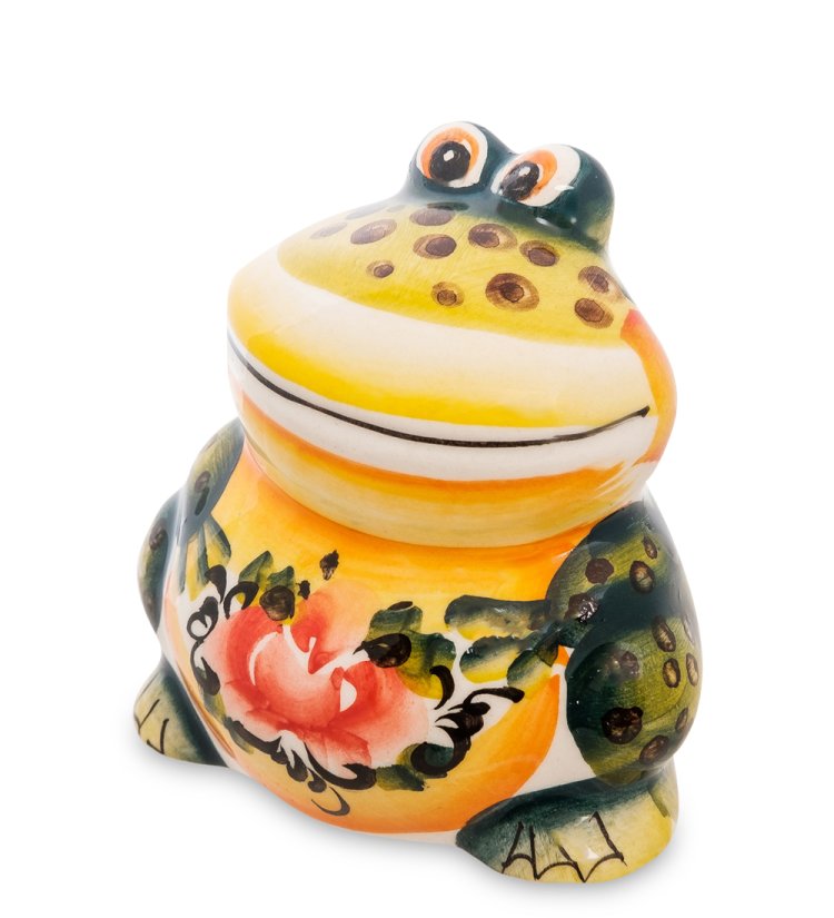 Фигурка царевна Лягушка Цветная гжель ГЛ-506, фотография сбоку