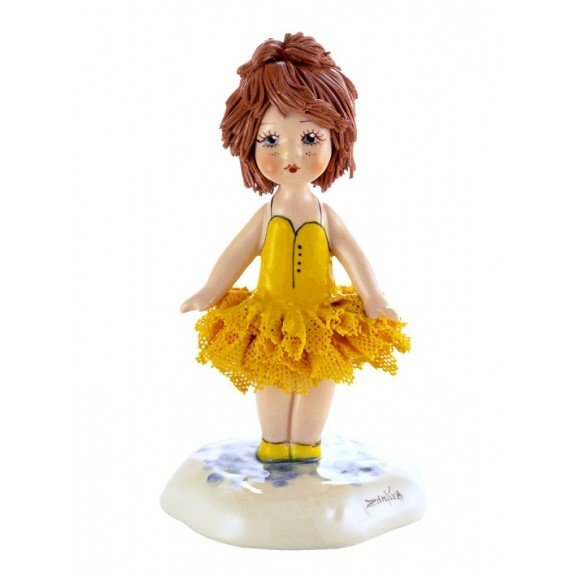 Статуэтка из фарфора Маленькая балерина в оранжевом платьице ZamPiva 50040