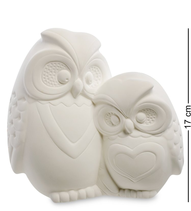Статуэтка из бисквитного фарфора с подсветкой Сова с совенком Pavone JP-186/ 22
