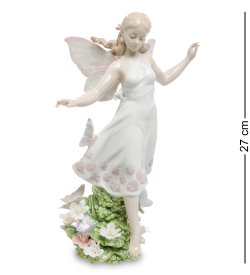 Статуэтка из фарфора Девушка Ангел на цветочном лугу