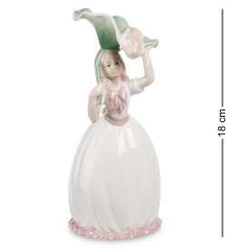 Статуэтка из фарфора Девочка с собачкой в цветке