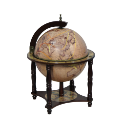 Глобус-бар настольный с пятью ножками, сфера 33 см, светлый