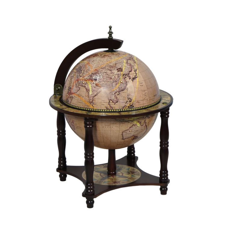 Глобус-бар настольный с пятью ножками, сфера 33 см, светлый Jufeng JF-RG-33006-N