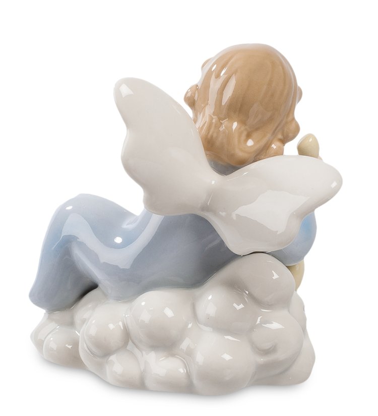 Статуэтка из фарфора Ангелочек на облаке с телефоном Pavone CMS-11/37, фотография со спины