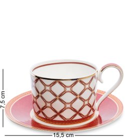 Чайная пара из фарфора Элегантность, красная