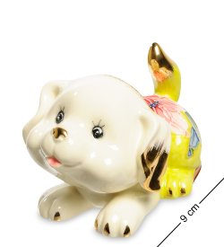 Статуэтка из фарфора Маленькая собачка с золотым хвостиком