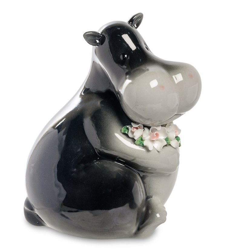 Копилка из фарфора Бегемот Pavone CMS-60/21, вид профиль