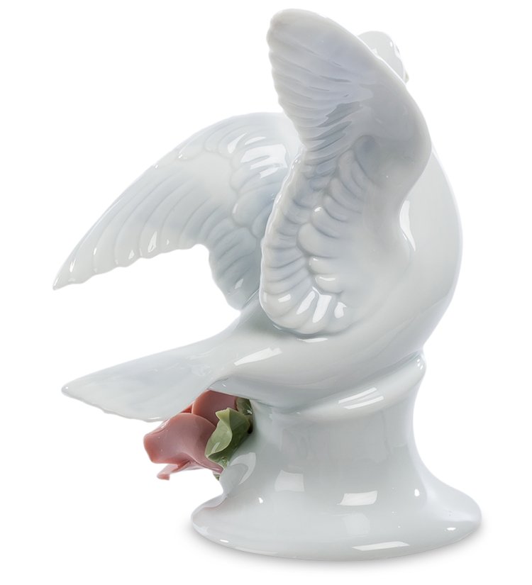 Фигурка из керамики Голубь на розах Pavone CMS-10/24, фотография сбоку
