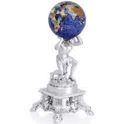 Статуэтка Атлант с синим глобусом Linea Argenti
