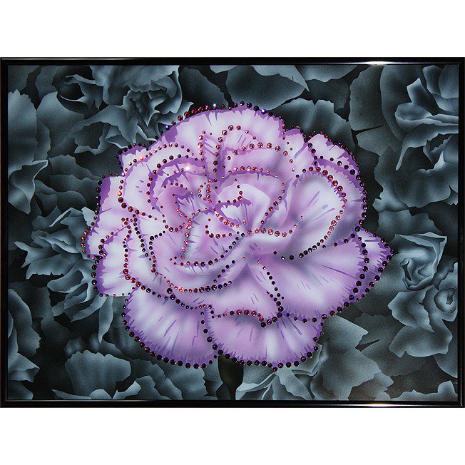 Картина Контраст цвета-Гвоздика c кристаллами Swarovski