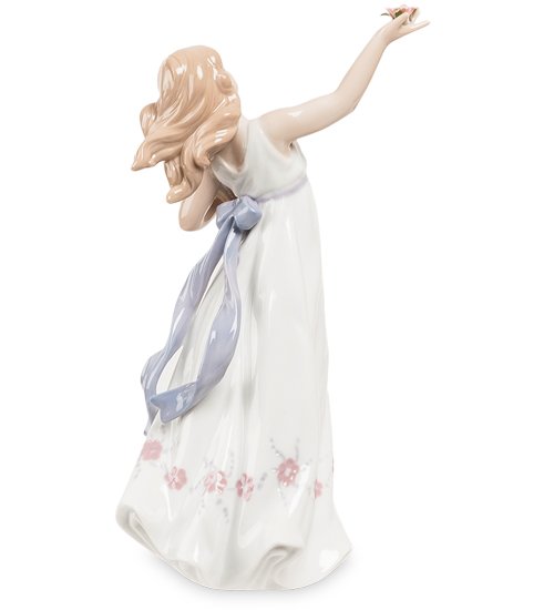 Статуэтка из фарфора Девушка с цветами Pavone JP-29/22, оборотная сторона