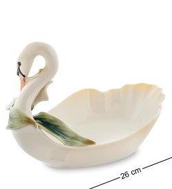 Ваза для фруктов из фарфора Белый Лебедь