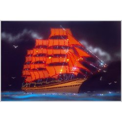 Картина Алые паруса c кристаллами Swarovski