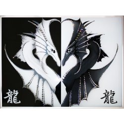 Картина Год чёрного дракона c кристаллами Swarovski