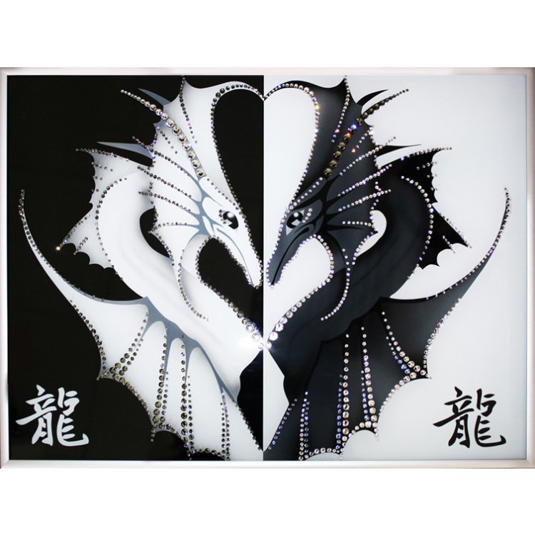 Картина Год чёрного дракона c кристаллами Swarovski