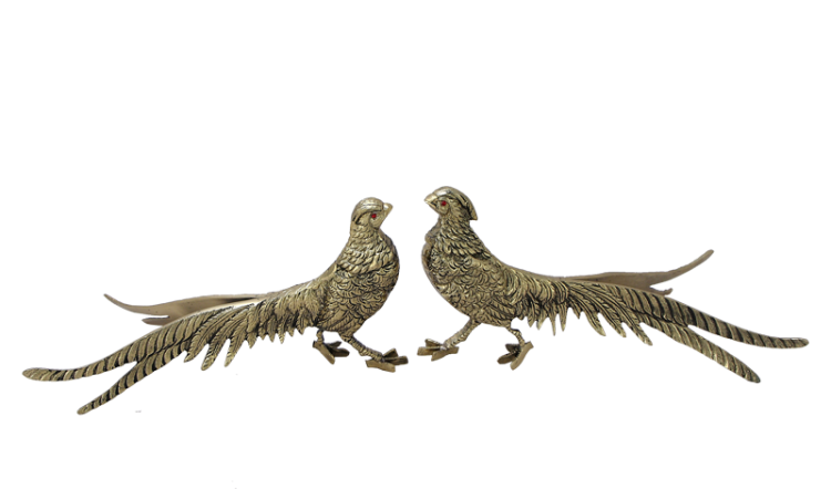 Статуэтка из бронзы Пара золотых фазанов Bello De Bronze BP-12002-D