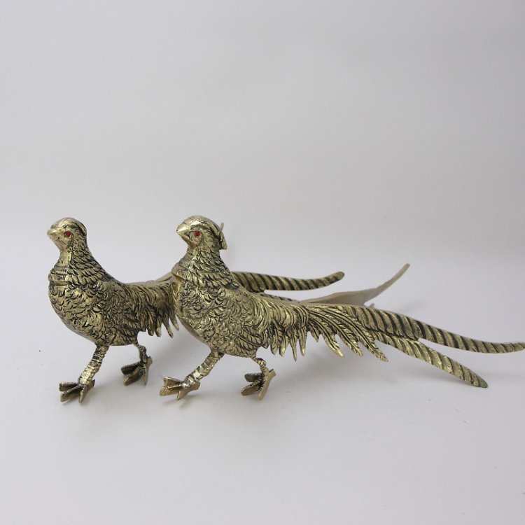 Статуэтка из бронзы Пара золотых фазанов Bello De Bronze BP-12002-D, вид профиль