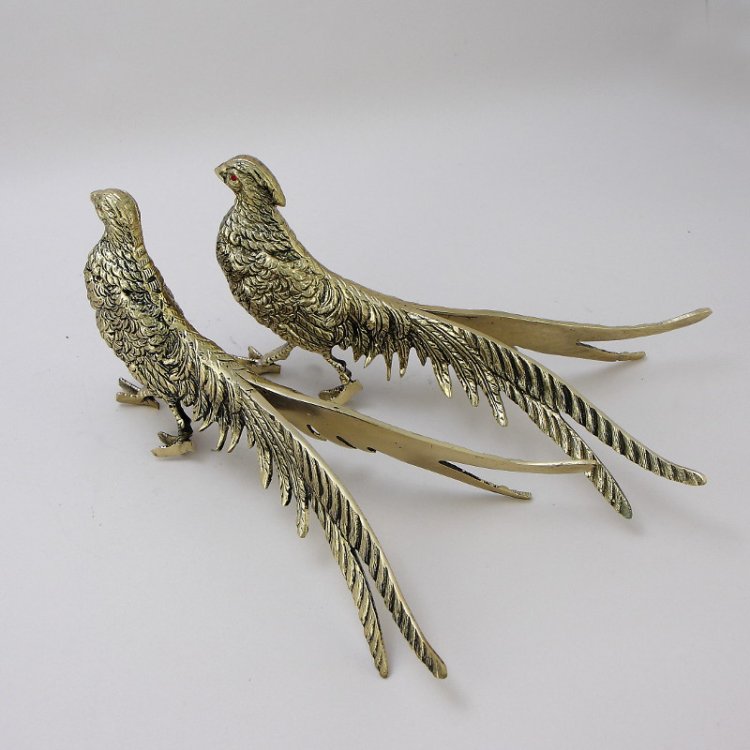 Статуэтка из бронзы Пара золотых фазанов Bello De Bronze BP-12002-D, оборотная сторона