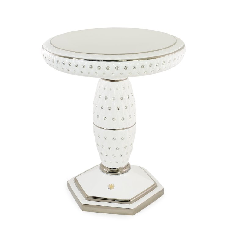 Белый стол с кристаллами Swarovski коллекция Sidney Migliore De Luxe 27488