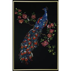 Картина Павлин c кристаллами Swarovski