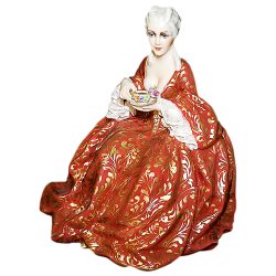 Статуэтка из фарфора Дама с чашкой