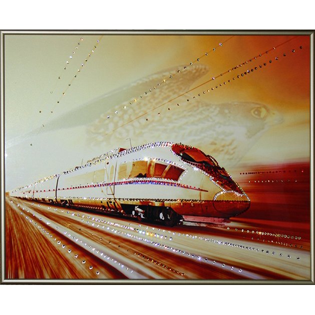 Картина Сапсан c кристаллами Swarovski