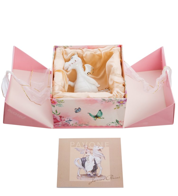 Статуэтка из фарфора Дракон с подарком Pavone JP-41/ 1, упаковочный вид