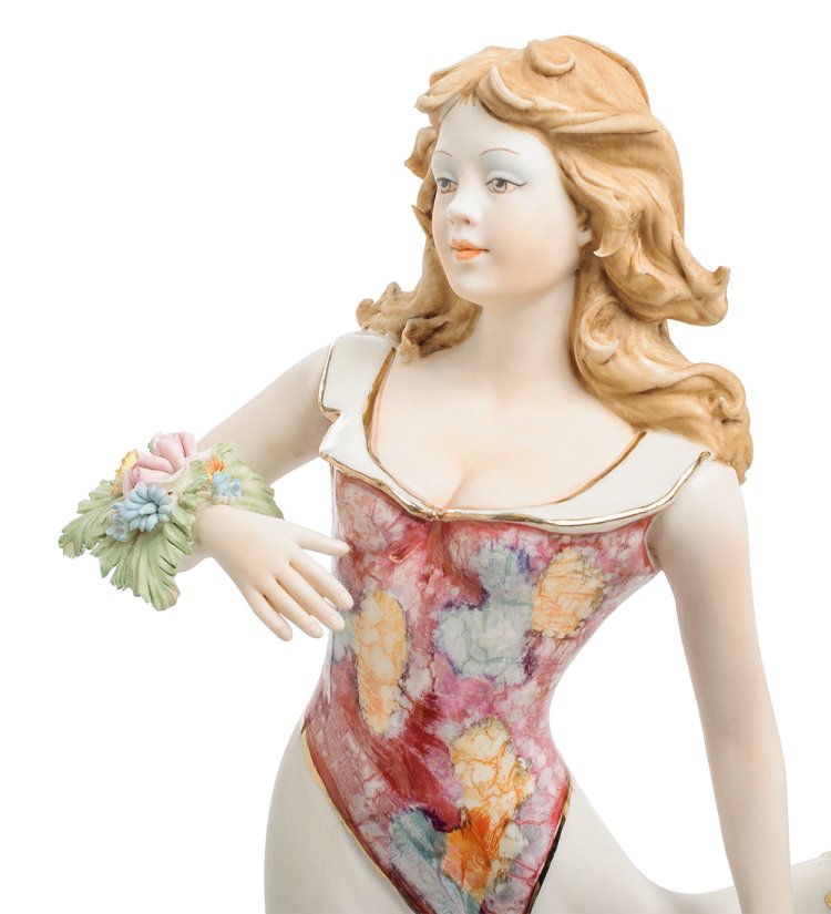 Статуэтка из керамики Девушка в цветах Sabadin Vittorio SV- 70, крупный план