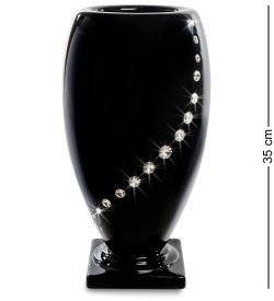 Ваза для цветов из керамики Черная Diamante