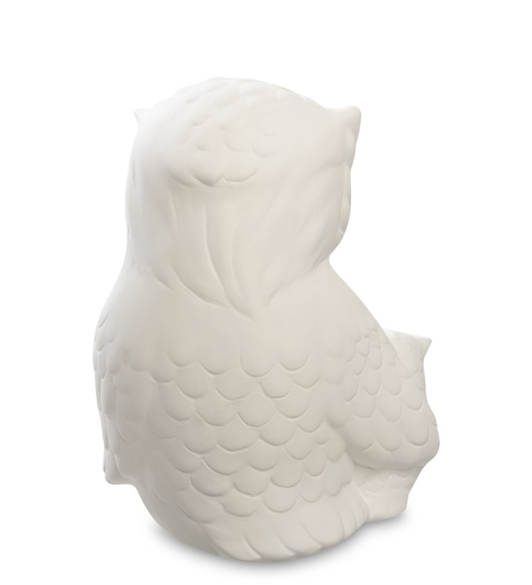 Статуэтка из бисквитного фарфора с подсветкой Филин с совенком Pavone JP-186/ 23, фотография со спины