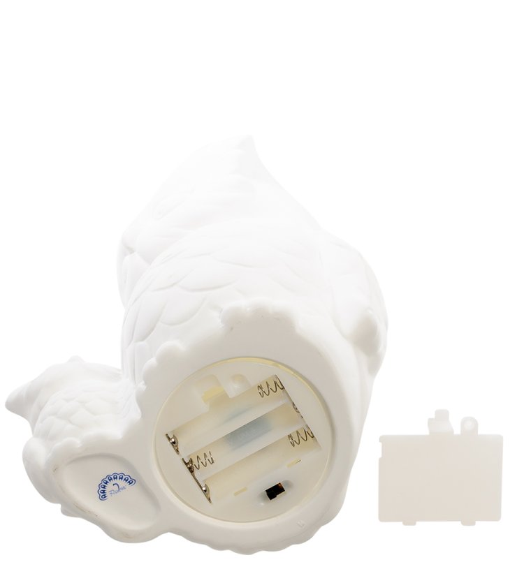 Статуэтка из бисквитного фарфора с подсветкой Филин с совенком Pavone JP-186/ 23, фотография снизу