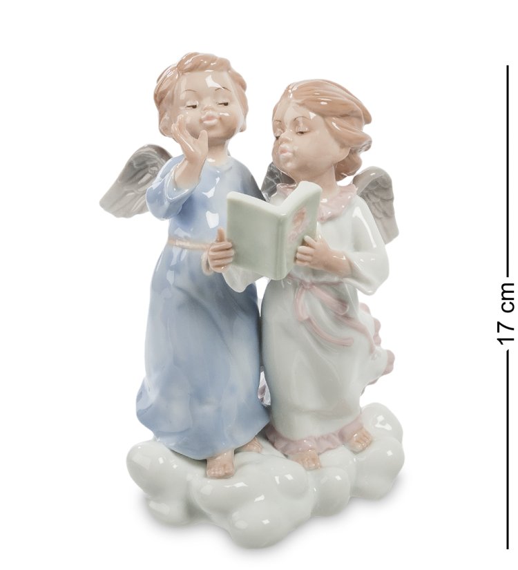 Статуэтка из фарфора Пара ангелочков на облаке с книгой Pavone JP-22 /14
