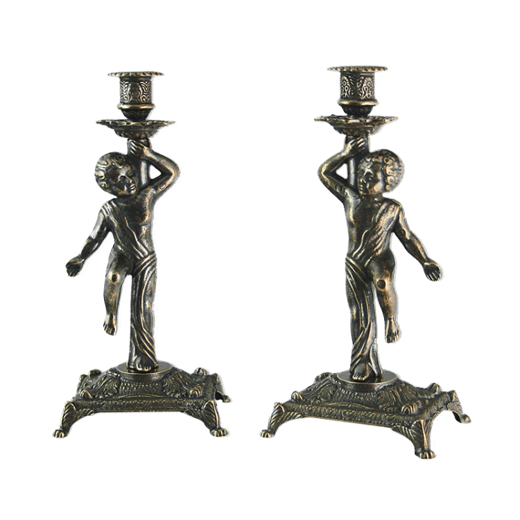 Комплект из двух подсвечников на 1 свечу Купидон Alberti Livio AL-82-109-ANT