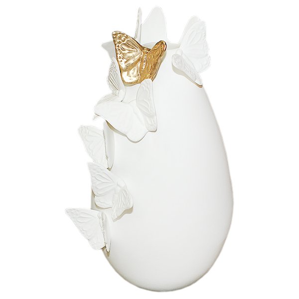 Ваза дя цветов из фарфора Золотая летняя бабочка