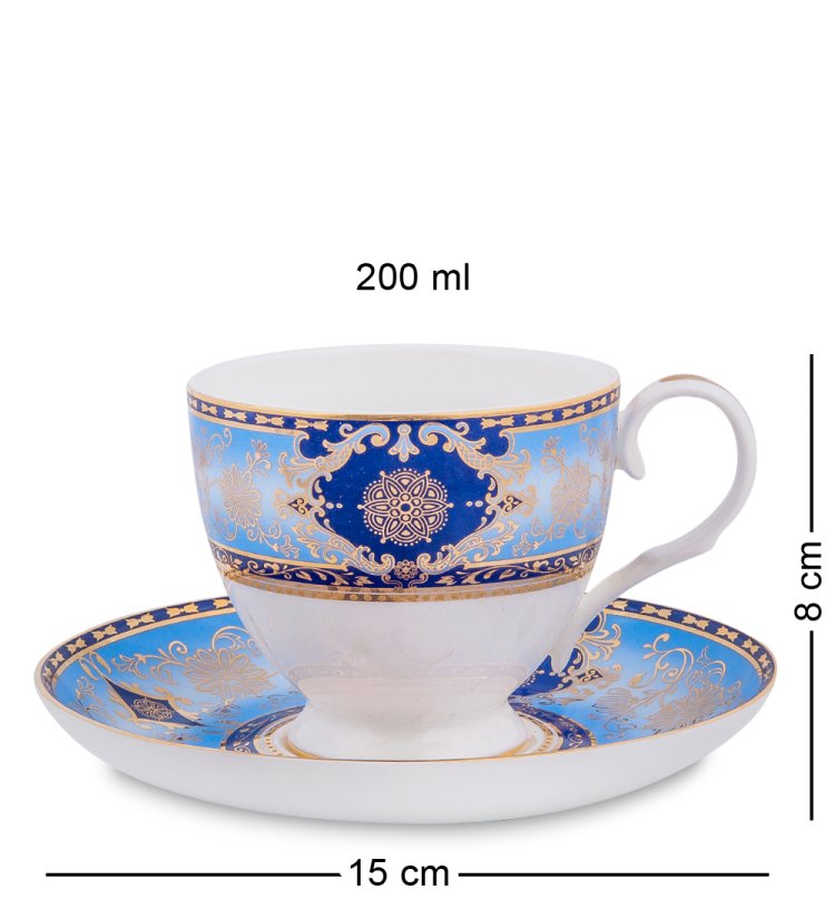 Чайный сервиз на 6 персон из фарфора Флоренция Pavone JK- 14, фотография чайной пары