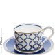Чайная пара из фарфора Элегантность, синяя Pavone JK-241