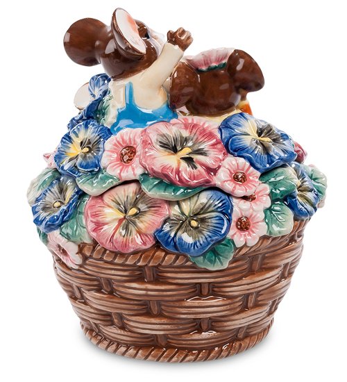 Шкатулка из керамики Цветочный рай Pavone CMS-52/17, вид сзади