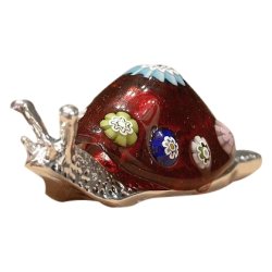 Статуэтка улитка, с красным панцирем, Размер 10х3 см