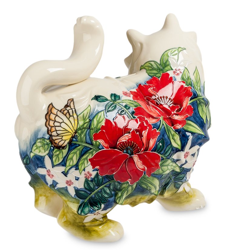 Копилка из фарфора Кошка-Весна Pavone JP-158/ 1, вид сзади