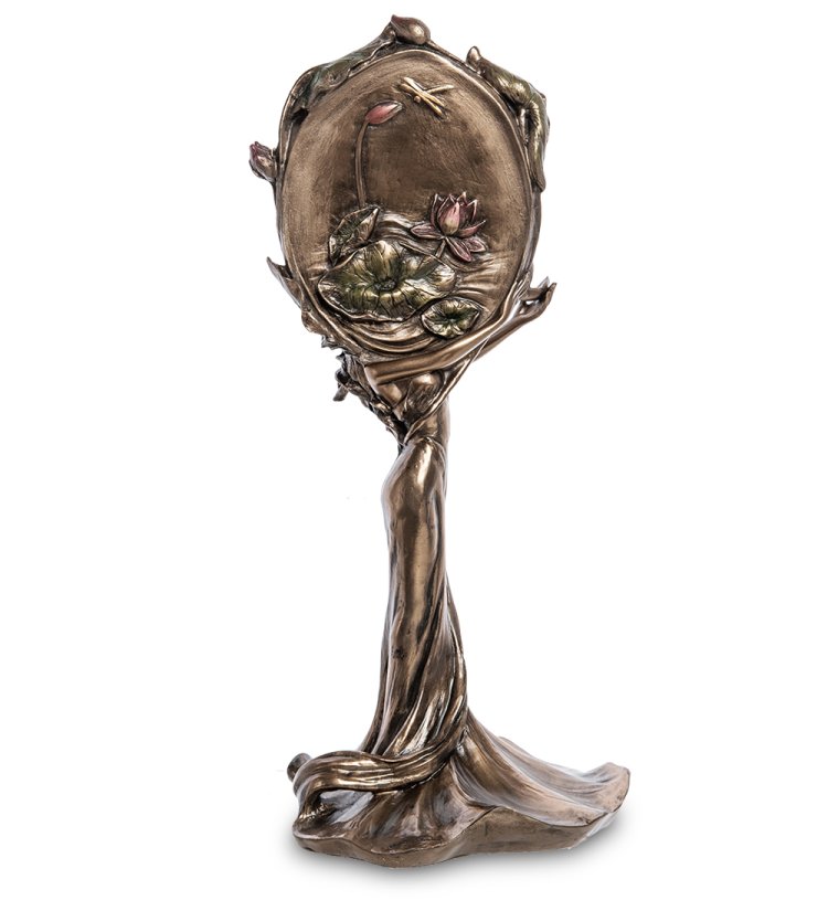 Зеркало Девушка с цветами лотоса Veronese WS-969, оборотная сторона