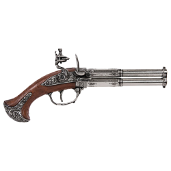 Макет двухствольного Пистоля, системы Флинтлок, 18 век