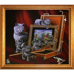 Картина Игра красок c кристаллами Swarovski