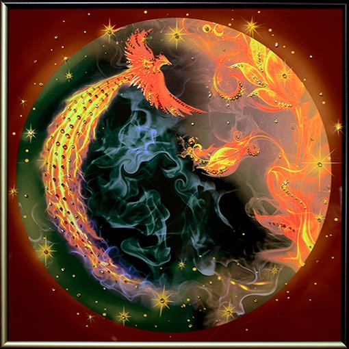 Картина Стихия - Огонь c кристаллами Swarovski