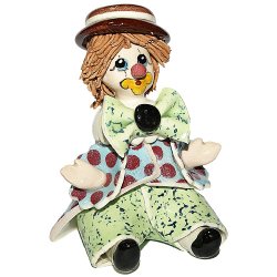 Статуэтка из фарфора Сидящий клоун в коричневой шляпе